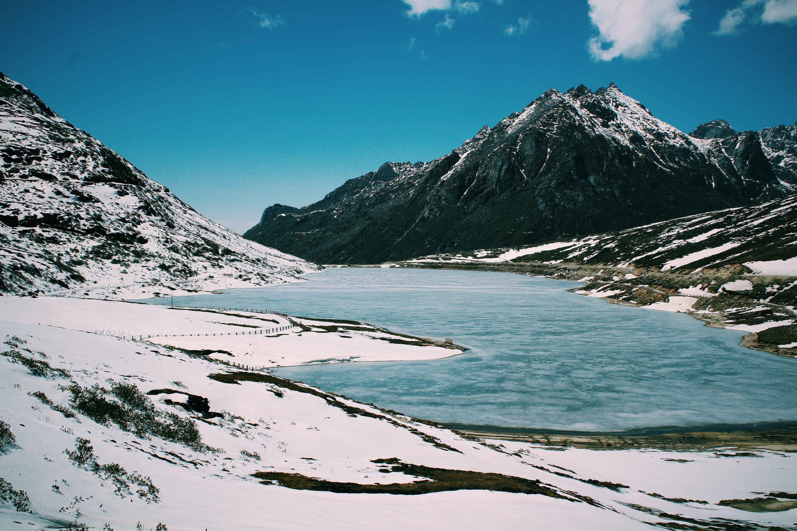 Scenic view of snowcapped mountains near Roopkund