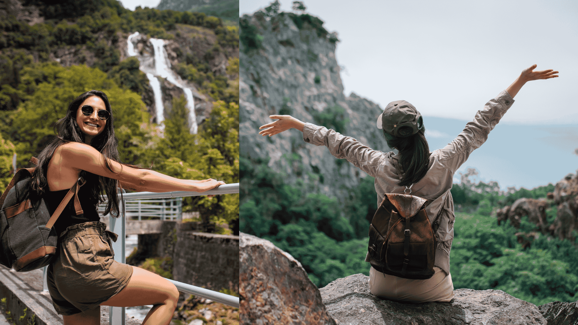 Traveller exploring mountains alone
